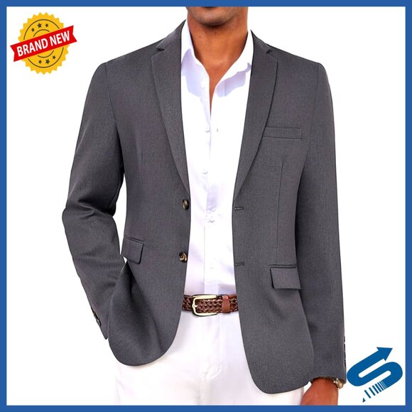 Lightweight Linen Blend Blazer Two-Button Sport Coat Regular Fit